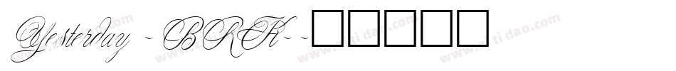 Yesterday -BRK-字体转换
